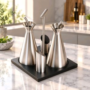 Galheteiro anti-gota aço inox base PC/ABS GRS